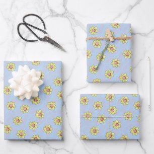 Feuille De Papier Cadeau Motif de fleurs Morty