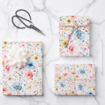 Feuille De Papier Cadeau Motif de fleurs sauvages de prairie colorées Bohèm<br><div class="desc">Papier d'emballage élégant et romantique à motif aquarelle de fleurs sauvages, parfait pour ajouter une touche délicate et sincère aux mariages, aux enterrements de vie de jeune fille, aux anniversaires et aux cadeaux attentionnés. Avec des fleurs douces en nuances rose pâle, sauge et ensoleillées, ce design charmant apporte beauté et...</div>