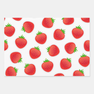 Feuille De Papier Cadeau Motif de fraises