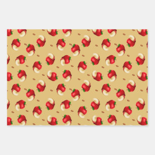 Feuille De Papier Cadeau Motif de fruits à pomme