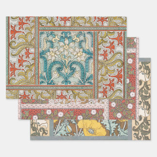 Feuille De Papier Cadeau Motif de jonquille Art nouveau vintage Verneuil