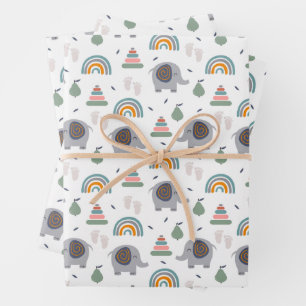 Feuille De Papier Cadeau Motif de jouets pour bébé mou