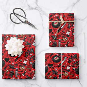 Feuille De Papier Cadeau Motif de la fête à carreaux