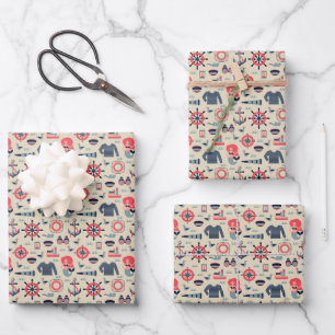 Feuille De Papier Cadeau Motif de la Marine