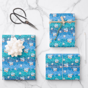 Feuille De Papier Cadeau Motif de la mer des Rochers