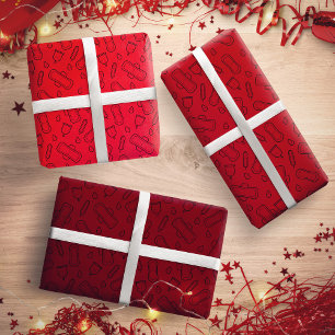 Feuille De Papier Cadeau Motif de la première période du Red Tampon Pad