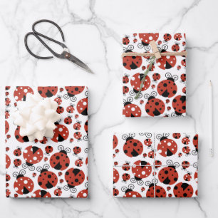 Feuille De Papier Cadeau Motif De Ladybugs, Mignons Ladybugs, Red Ladybugs