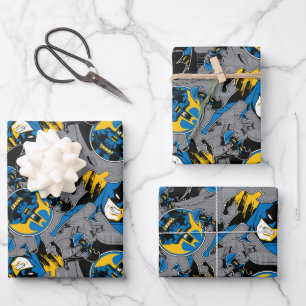 Feuille De Papier Cadeau Motif de lancer à fond Batman