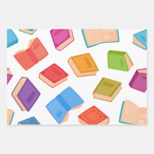 Feuille De Papier Cadeau Motif de livre