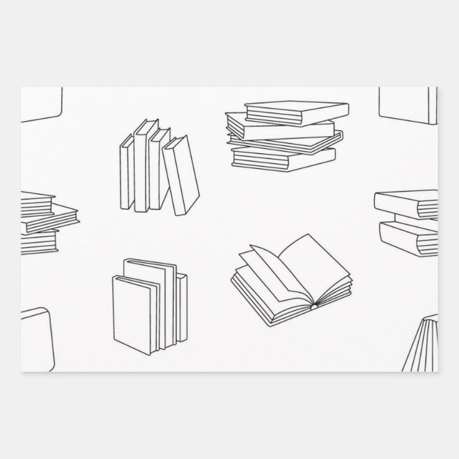 Feuille De Papier Cadeau Motif de livre (Devant)