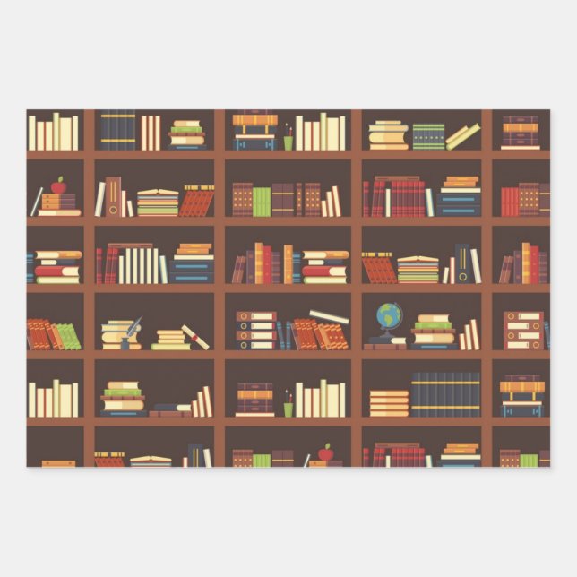 Feuille De Papier Cadeau Motif de livre (Devant)