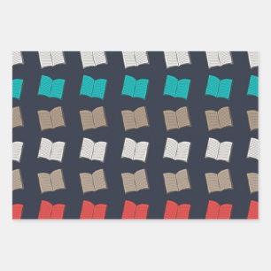 Feuille De Papier Cadeau Motif de livre