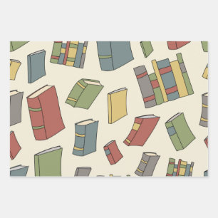 Feuille De Papier Cadeau Motif de livre