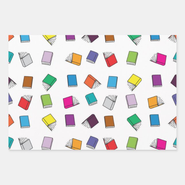 Feuille De Papier Cadeau Motif de livre (Devant)