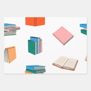 Feuille De Papier Cadeau Motif de livre