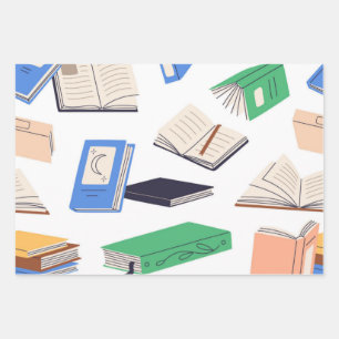 Feuille De Papier Cadeau Motif de livre