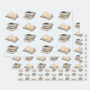 Feuille De Papier Cadeau Motif de livres