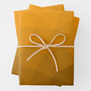 Feuille De Papier Cadeau Motif de maillage géométrique à dégradé orange