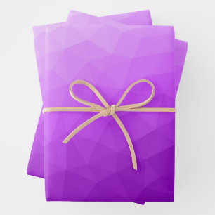 Feuille De Papier Cadeau Motif de maillage géométrique dégradé de lavande v
