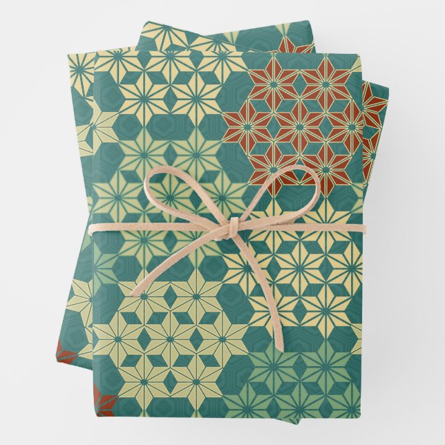 Feuille De Papier Cadeau Motif de mixage de thème japonais (En situation)