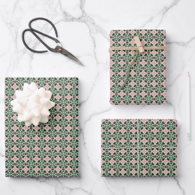Feuille De Papier Cadeau Motif de Noël (Recto)