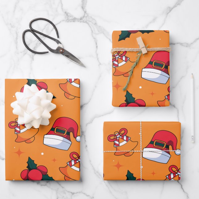 Feuille De Papier Cadeau Motif de Noël 90 (Recto)