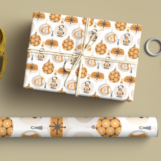 Feuille De Papier Cadeau Motif de Noël moderne du milieu du siècle (Créateur téléchargé)