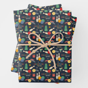 Feuille De Papier Cadeau Motif de Noël rétro