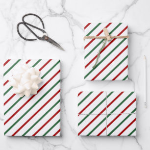 Feuille De Papier Cadeau Motif de Noël Rouge Vert Blanc