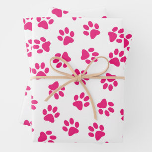 Feuille De Papier Cadeau Motif De Pailles, Paniers De Chien, Pailles Roses