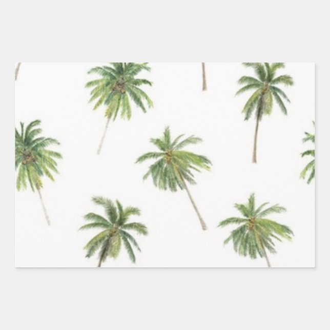 Feuille De Papier Cadeau Motif de palmier (Devant)