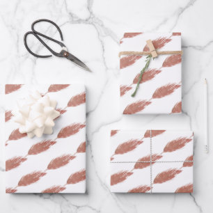Feuille De Papier Cadeau Motif de pampa à l'aquarelle peint à la main