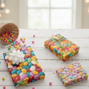 Feuille De Papier Cadeau Motif de Pâques Jelly Bean