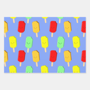 Feuille De Papier Cadeau Motif de pâte de glace de fruits