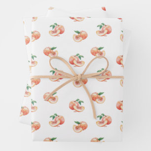 Feuille De Papier Cadeau Motif de pêche aquarelle