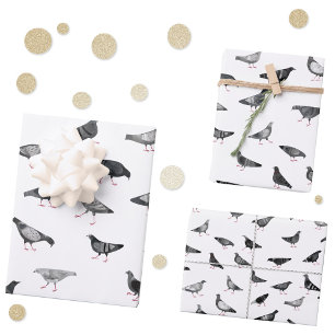 Feuille De Papier Cadeau Motif de pigeon