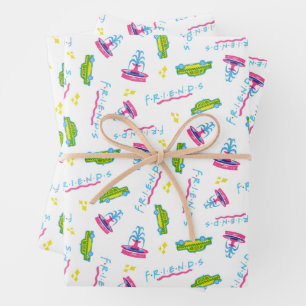 Feuille De Papier Cadeau Motif de taxi et de fontaine d'eau pour AMIS™
