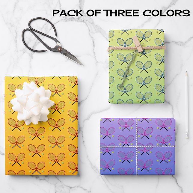 Feuille De Papier Cadeau Motif de tennis (Créateur téléchargé)