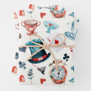 Feuille De Papier Cadeau Motif de thé dansant dans un monde fantaisiste
