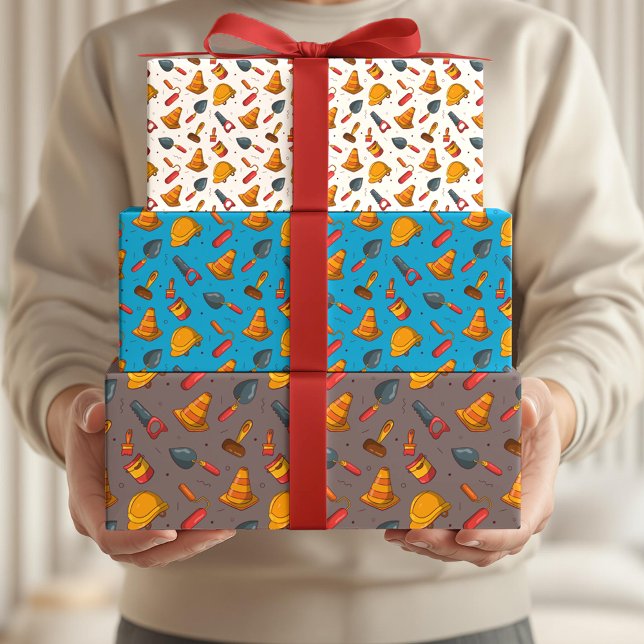 Feuille De Papier Cadeau Motif de thème de construction sans soudure (Créateur téléchargé)