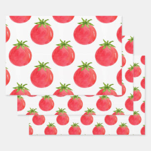Feuille De Papier Cadeau Motif de tomate aquarelle