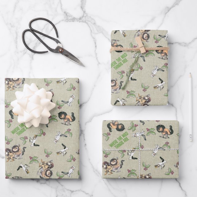 Feuille De Papier Cadeau Motif de Vacances Wild Rumpus (Recto)