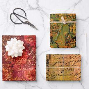 Feuille De Papier Cadeau Motif d'éphémères d'automne