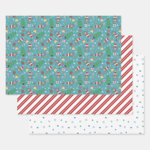 Feuille De Papier Cadeau Motif des fêtes de Noël