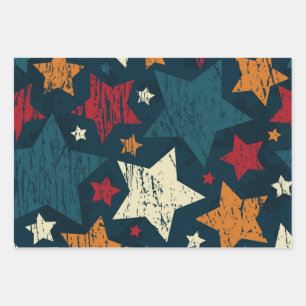 Feuille De Papier Cadeau Motif d'étoiles