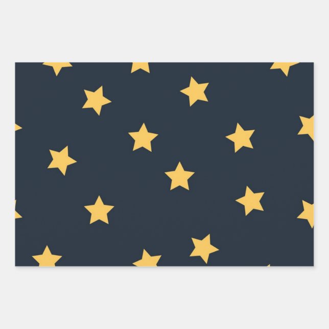 Feuille De Papier Cadeau Motif d'étoiles (Devant)