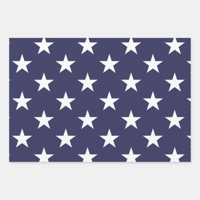 Feuille De Papier Cadeau Motif d'étoiles (Devant)