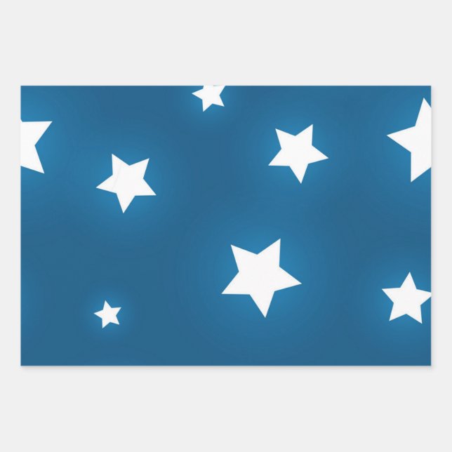 Feuille De Papier Cadeau Motif d'étoiles (Devant)