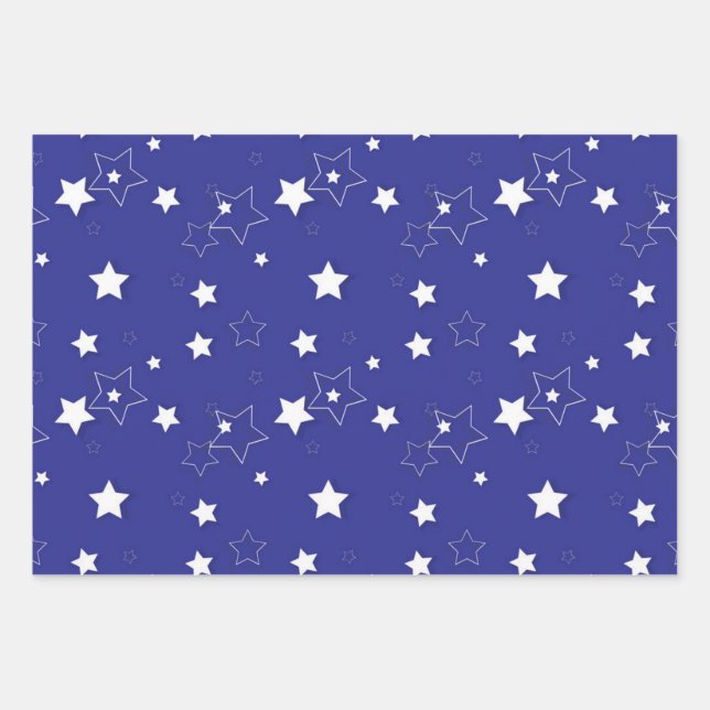 Feuille De Papier Cadeau Motif d'étoiles (Devant)