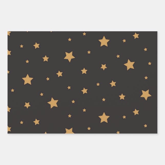 Feuille De Papier Cadeau Motif d'étoiles (Devant)